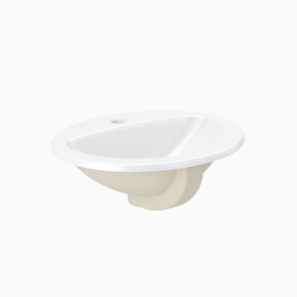 Oval Drop-In Lavatory (SS3102 STANDARD DROP-IN SINK (1 HOLE)) White, vitreous china drop-in, self-rimming lavatory