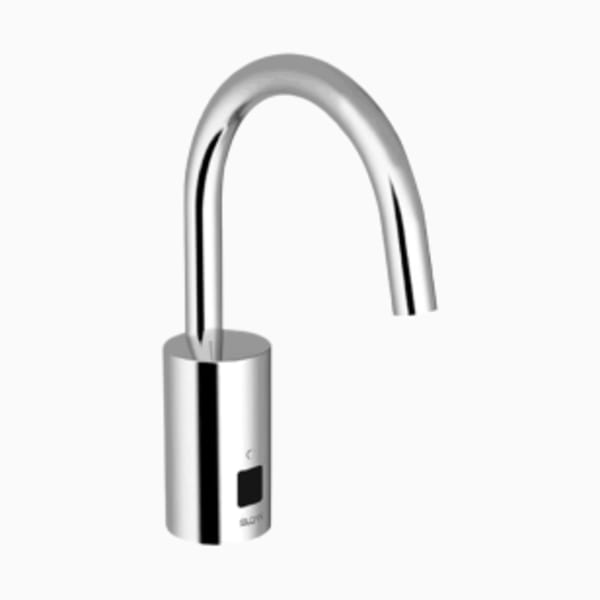 Optima® Sensor Faucet (EAF700-P CP ELECT FAUCET 1.5 GPM) Commercial Grade, ADA Compliant, Electronic, Sensor-Activated, Cast Brass Gooseneck Hand Washing Faucet with the following features: - Single Hole in Polished Chrome
