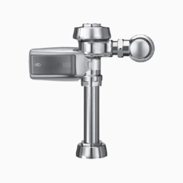 Royal® Sensor Flushometer (ROYAL 111-1.28 SMOOTH HARDWIRE) Includes the required wall plate and a purple wall flange to let users know reclaimed water is in use - in Polished Chrome