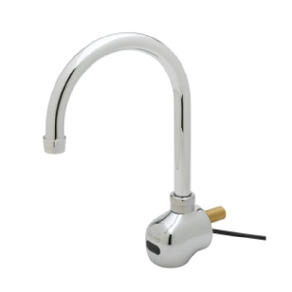 Equip Sensor Faucet: Wall Mount, 6" Gooseneck, AC/DC Control Module, Mixing Tee
