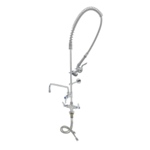 EasyInstall Pre-Rinse, Single Hole Base, 12" Add-On Faucet, 18" Flex Lines, Wall Bracket