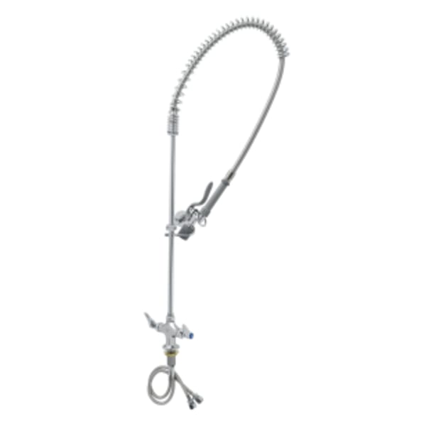 EasyInstall Pre-Rinse, Single Hole Base, Flex Lines, Wall Bracket, Low Flow Spray Valve 1.07 GPM @ 60 PSI