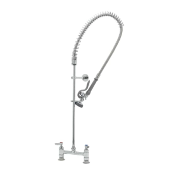 EasyInstall Pre-Rinse, Spring Action, Deck Mount Base, 8" Centers, Wall Bracket