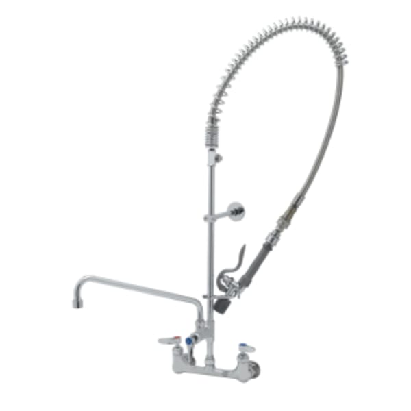 EasyInstall Pre-Rinse, 8" Wall Mount Base, Ceramas, 14" ADF Nozzle, B-0107-J-SWV, QD, Tee