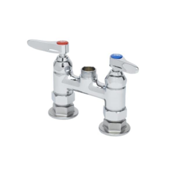 Double Pantry Base Faucet, Swivel Outlet, Deck Mount, 4" Centers, Less Nozzle