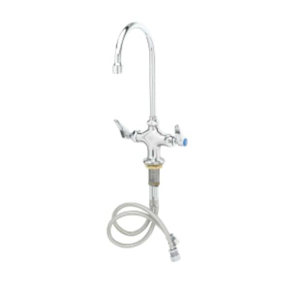 Double Pantry Faucet, Single Hole Base, Swivel/Rigid Gooseneck, Stream Regulator