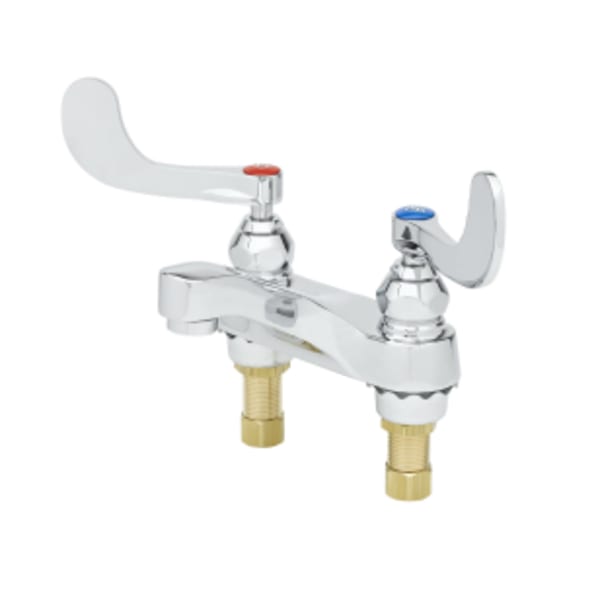Lavatory Faucet, Deck Mount, 0.5 GPM VR Spray Device, 4" Wrist Action Handles