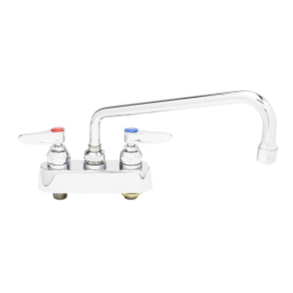 Workboard Faucet, Deck Mount, 4" Centers, 12" Swing Nozzle, Lever Handles