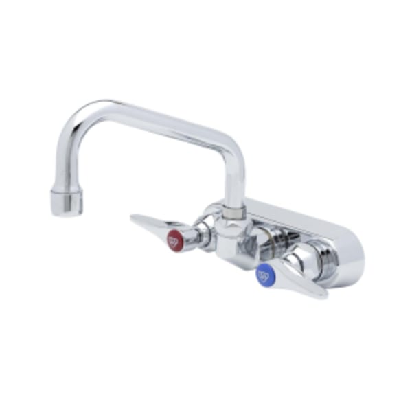 Workboard Faucet, Wall Mount, 4" Centers, 6" Swing Nozzle, Lever Handles