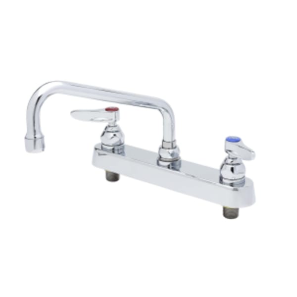 Workboard Faucet, Deck Mount, 8" Centers, 8" Swing Nozzle, Lever Handles