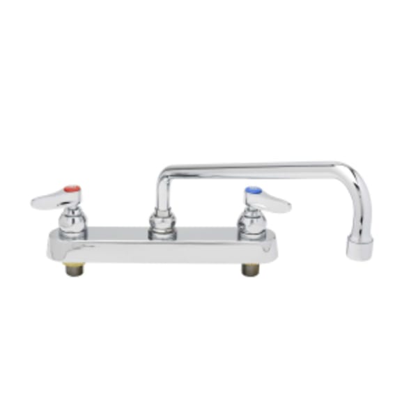 Workboard Faucet, Deck Mount, 8" Centers, 12" Swing Nozzle, Lever Handles