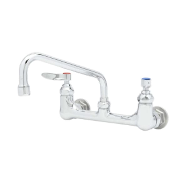 Double Pantry Faucet, Wall Mount, 8" Centers, 8" Swing Nozzle, Eternas w/ Lever Handles ( B-0230-LN & 060X )