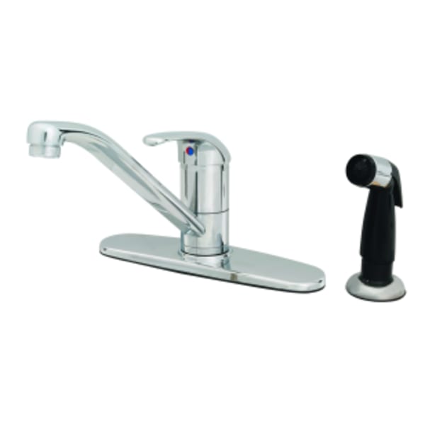 Single Lever Faucet, 48" Sidespray, 9" Spout, Swivel Base, Flex Supplies, 10" Deckplate