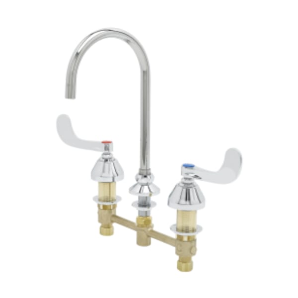 Concealed Widespread Faucet, 8" Centers, 133XP-F15 Swivel Gooseneck, 1.5 GPM Flow Control