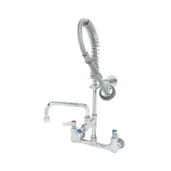 Mini-PRU: 8" Wall Mount, B-0107, 6" Swing Nozzle, Lever Handles, Wall Bracket