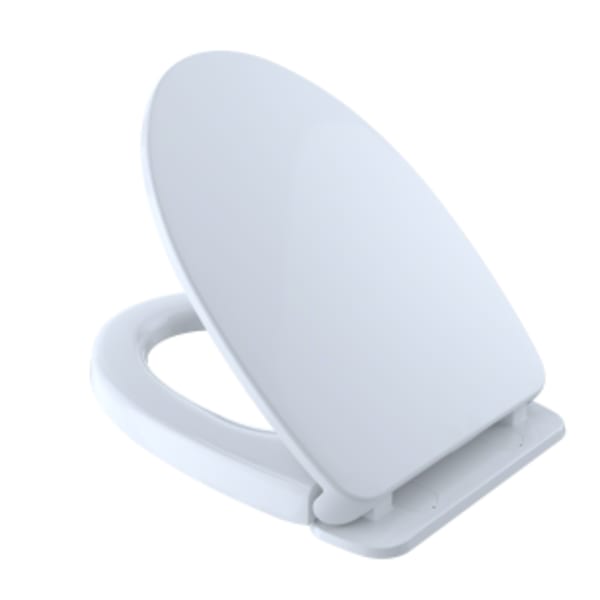 TOTO SoftClose Non Slamming, Slow Close Elongated Toilet Seat and Lid, Cotton White - SS124#01