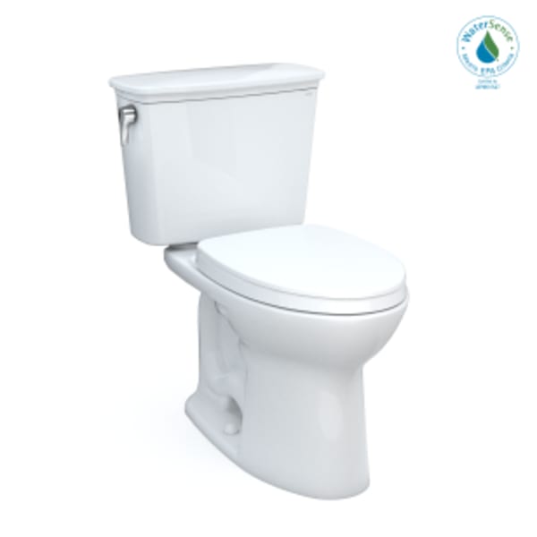 TOTO® Drake® Transitional Two-Piece Elongated 1.28 GPF Universal Height TORNADO FLUSH ® Toilet with 10" Rough-In, CEFIONTECT®, and SoftClose® Seat, WASHLET®+ Ready, Cotton White - MS786124CEFG.10#01
