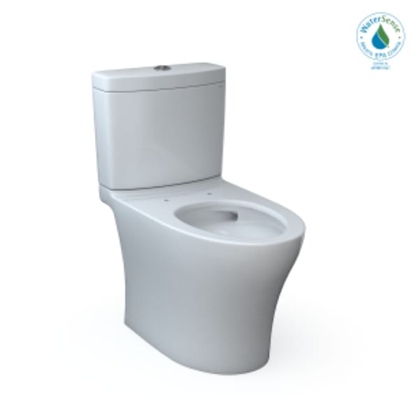 TOTO Aquia IV Two-Piece Elongated Dual Flush 1.28 and 0.9 GPF Skirted Toilet with CEFIONTECT, Cotton White - CST446CEMGN#01