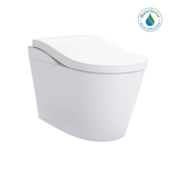 TOTO® NEOREST® LS Dual Flush 1.0 or 0.8 GF Integrated Bidet Toilet, Cotton White with Nickel Trim - MS8732CUMFG#01N