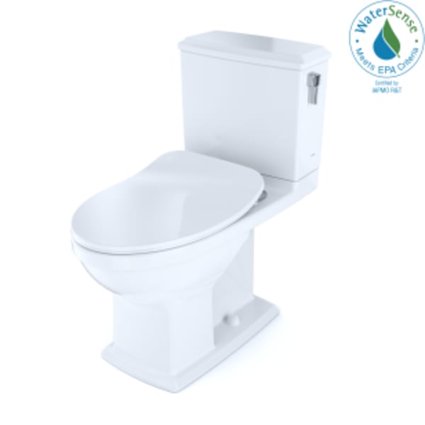 TOTO® Connelly® Two-Piece Elongated Dual Flush 1.28 and 0.9 GPF with CEFIONTECT® and Right Lever, WASHLET®+ Ready, Cotton White - MS494234CEMFRG#01
