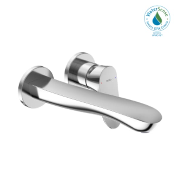 TOTO® GO 1.2 GPM Wall-Mount Single-Handle L Bathroom Faucet with COMFORT GLIDE™ Technology, Polished Chrome - TLG01311UA#CP