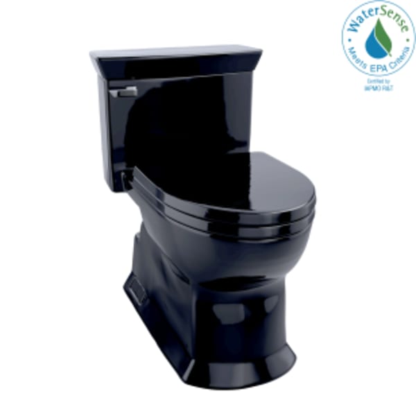 TOTO® Eco Soirée® One-Piece Elongated 1.28 GPF Universal Height Skirted Toilet, Ebony Black - MS964214CEF#51