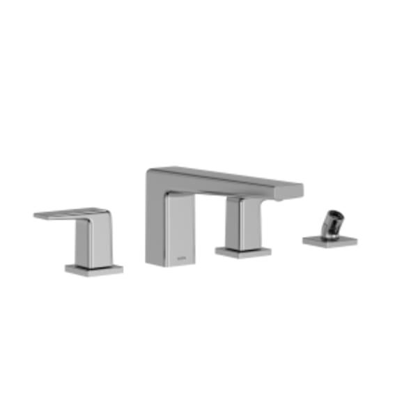 TOTO® GB Two-Handle Deck-Mount Roman Tub Filler Trim with Handshower, Polished Chrome - TBG10202U#CP