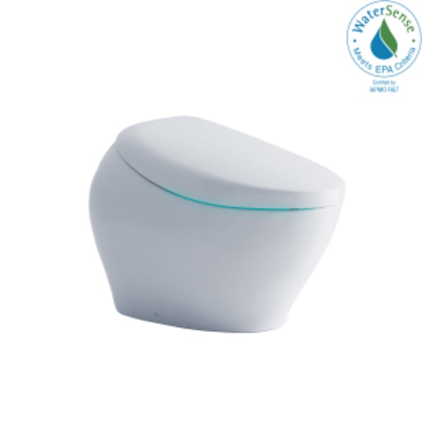 TOTO® NEOREST® NX2 Dual Flush 1.0 or 0.8 GPF Toilet with Integrated Bidet Seat and EWATER+® and ACTILIGHT®, Cotton White - MS903CUMFX#01