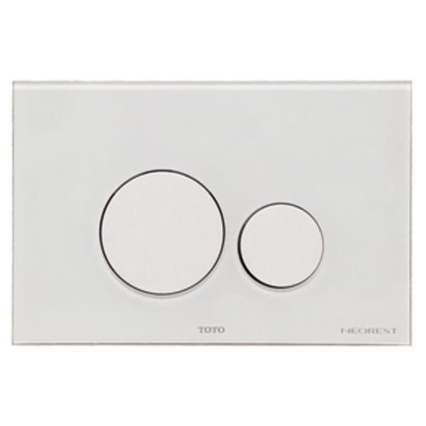 TOTO® Round Push Button Plate for NEOREST In-Wall Tank Unit, White Glass - YT994#WH
