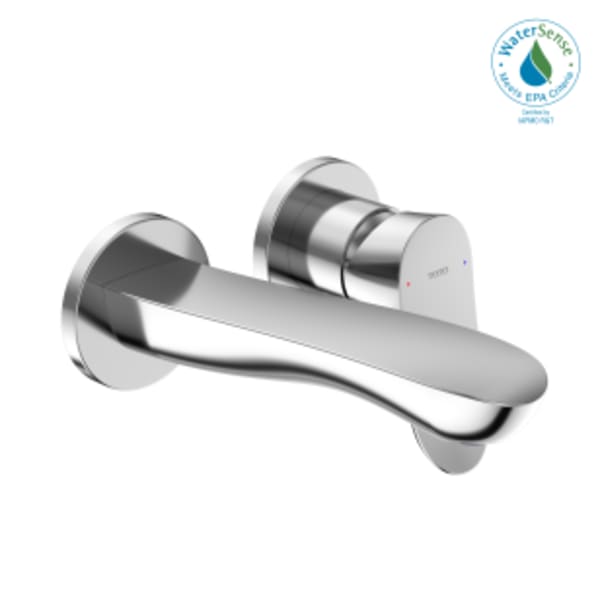 TOTO® GO 1.2 GPM Wall-Mount Single-Handle Bathroom Faucet with COMFORT GLIDE™ Technology, Polished Chrome - TLG01310UA#CP