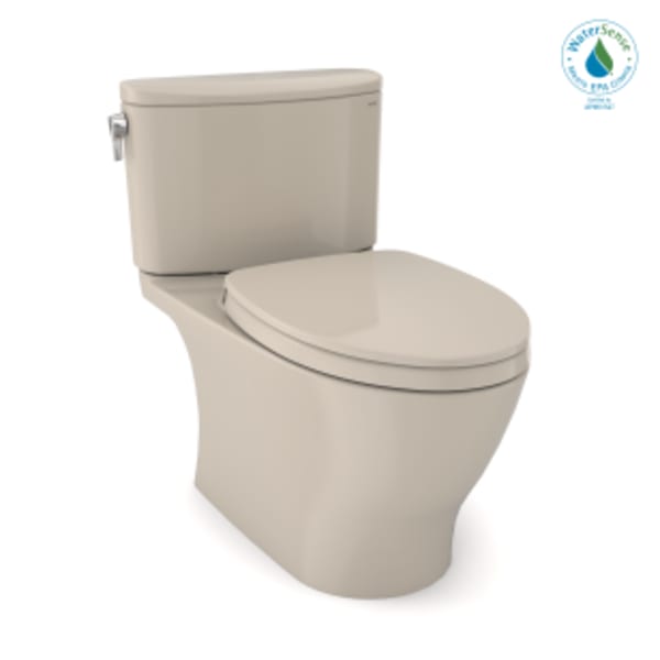 TOTO® Nexus® 1G® Two-Piece Elongated 1.0 GPF Universal Height Toilet with CEFIONTECT® and SS124 SoftClose Seat, WASHLET®+ Ready, Bone - MS442124CUFG#03