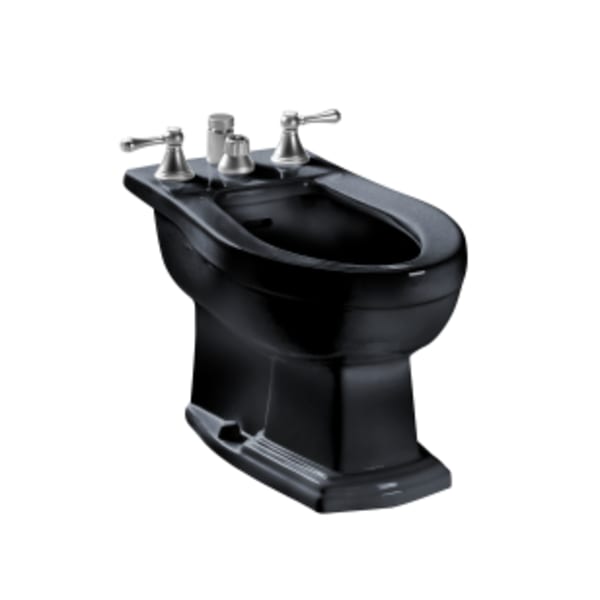 TOTO® Clayton® Deck Mount Vertical Spray Flushing Rim Bidet, Ebony - BT784B#51