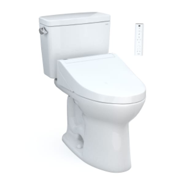 TOTO® Drake® WASHLET®+ Two-Piece Elongated 1.6 GPF TORNADO FLUSH® Toilet with C5 Bidet Seat, Cotton White - MW7763084CSG#01