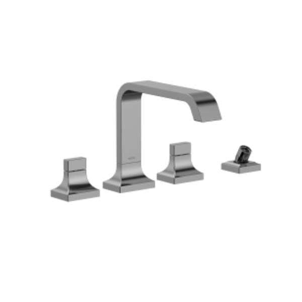 TOTO® GC Two-Handle Deck-Mount Roman Tub Filler Trim with Handshower, Polished Chrome - TBG08202U#CP