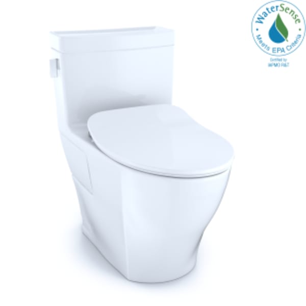 TOTO® Legato® One-Piece Elongated 1.28 GPF Toilet with CEFIONTECT® and SoftClose® Seat, WASHLET®+ Ready, Cotton White - MS624234CEFG#01