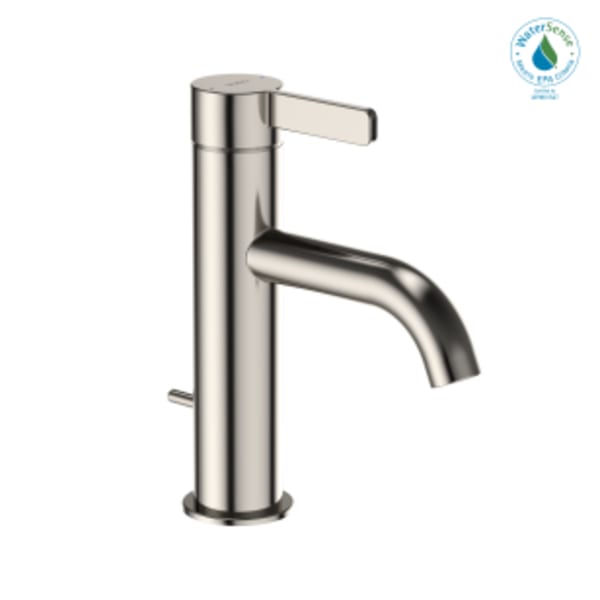 TOTO® GF Series 1.2 GPM Single Handle Bathroom Sink Faucet with COMFORT GLIDE Technology and Drain Assembly, Polished Nickel - TLG11301U#PN