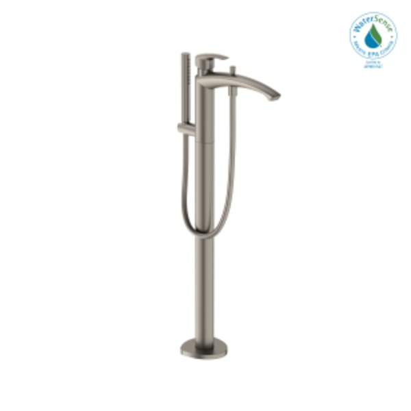 TOTO® GM Single-Handle Free Standing Tub Filler with Handshower, Brushed Nickel - TBG09306U#BN