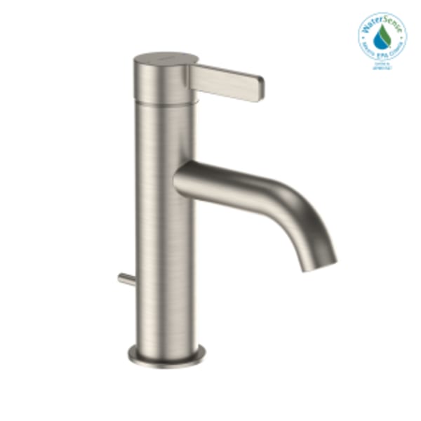 TOTO® GF Series 1.2 GPM Single Handle Bathroom Sink Faucet with COMFORT GLIDE Technology and Drain Assembly, Brushed Nickel - TLG11301U#BN