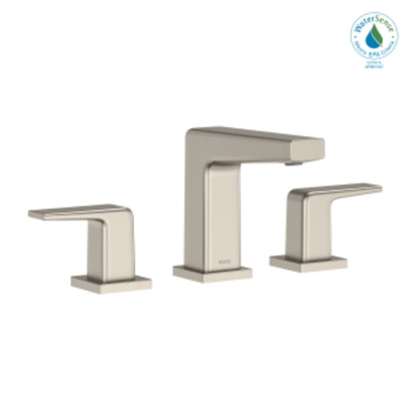 TOTO® GB Series 1.2 GPM Two Handle Widespread Bathroom Sink Faucet with Drain Assembly, Brushed Nickel - TLG10201U#BN