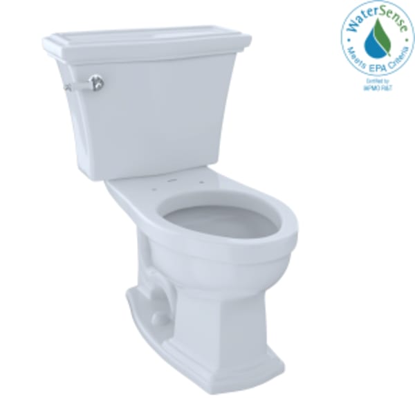 TOTO® Eco Clayton® Two-Piece Elongated 1.28 GPF Universal Height Toilet, Cotton White - CST784EF#01