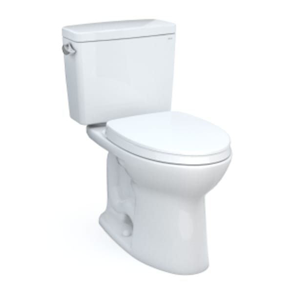 TOTO® Drake® Two-Piece Elongated 1.6 GPF Universal Height TORNADO FLUSH® Toilet with CEFIONTECT® and SoftClose® Seat, WASHLET®+ Ready, Cotton White - MS776124CSFG#01