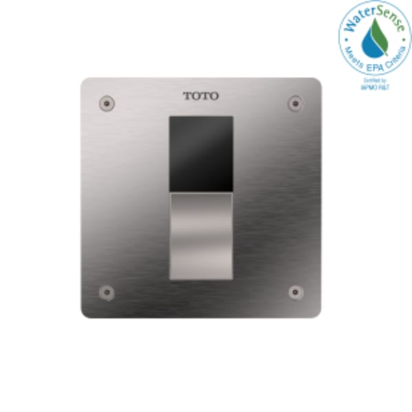 TOTO® ECOPOWER® Touchless 1.0 GPF Toilet Flushometer Valve with 4 x 4 Inch Cover Plate, Stainless Steel - TET3UA#SS