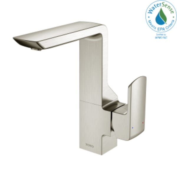 TOTO® GR Series 1.2 GPM Single Side Handle Bathroom Sink Faucet with COMFORT GLIDE Technology and Drain Assembly, Brushed Nickel - TLG02309U#BN