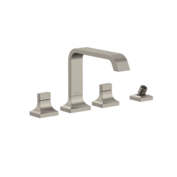 TOTO® GC Two-Handle Deck-Mount Roman Tub Filler Trim with Handshower, Brushed Nickel - TBG08202U#BN