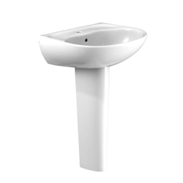 TOTO® Supreme® Oval Basin Pedestal Bathroom Sink with CeFiONtect™ for Single Hole Faucets, Cotton White - LPT241G#01