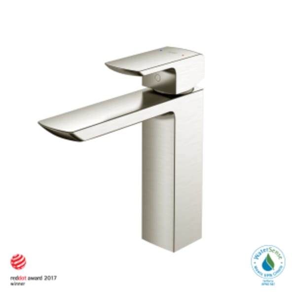 TOTO® GR 1.2 GPM Single Handle Semi-Vessel Bathroom Sink Faucet with COMFORT GLIDE™ Technology, Brushed Nickel - TLG02304U#BN