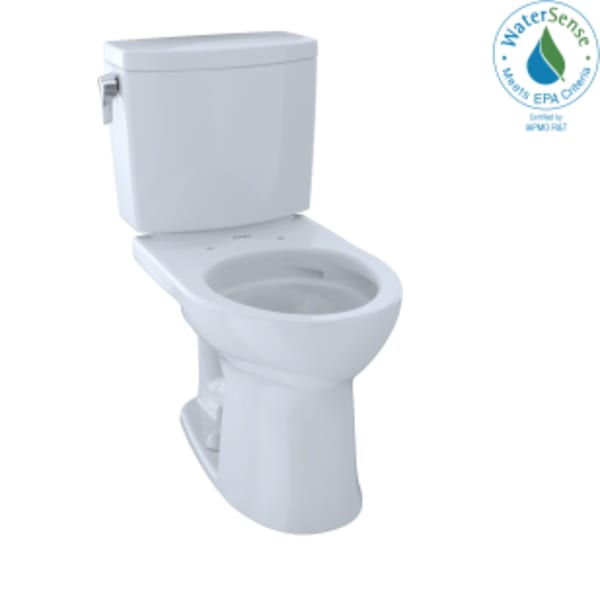 TOTO® Drake® II 1G® Two-Piece Round 1.0 GPF Universal Height Toilet with CEFIONTECT, Cotton White - CST453CUFG#01