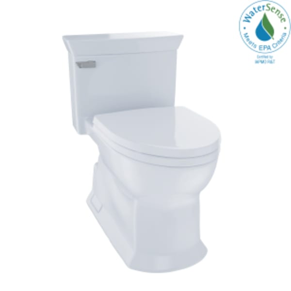 TOTO® Eco Soirée® One Piece Elongated 1.28 GPF Universal Height Skirted Toilet with CEFIONTECT, Cotton White - MS964214CEFG#01