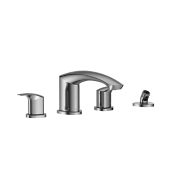 TOTO® GM Two-Handle Deck-Mount Roman Tub Filler Trim with Handshower, Polished Chrome - TBG09202U#CP