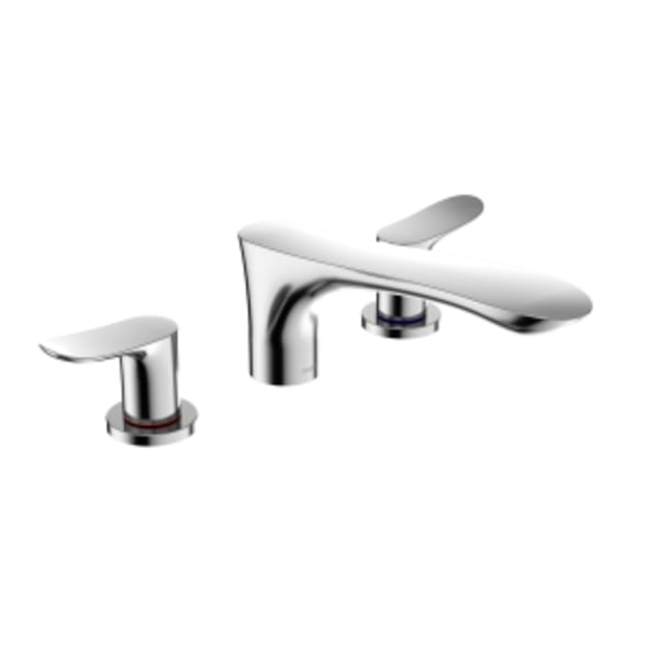 TOTO® GO Two-Handle Deck-Mount Roman Tub Filler Trim, Polished Chrome - TBG01201U#CP